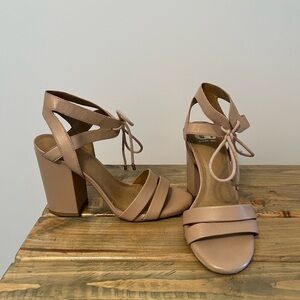 Gianni Bini Nude Block Heel Sandals